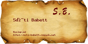 Sóti Babett névjegykártya